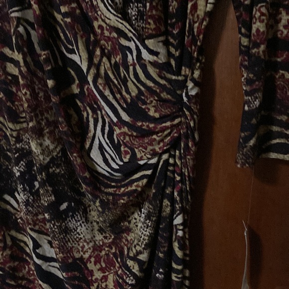 Jones NY print faux wrap dress size 16 NWT never worn - Picture 4 of 5